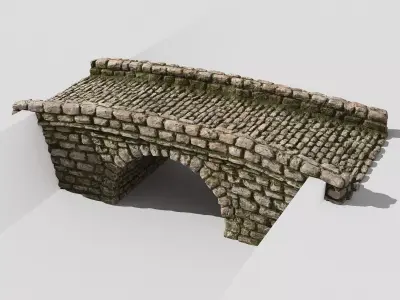 Creek bridge Low-poly 3D model