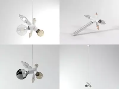 Clusterlamp futuristic pendant light 3D model