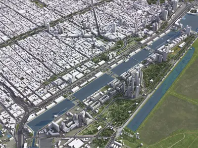 Buenos Aires Low-poly 3D model