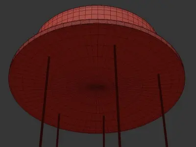 SHADOWS SET five light pendant hanging from metal frame 3D model