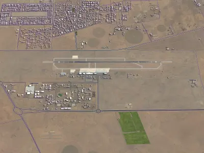 Buraydah - Prince Naif Bin Abdulaziz Airport - ELQ Low-poly 3D model