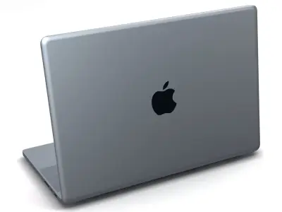 Apple MacBook Pro 16 inch 2021 Space Gray and Silver Low-poly 3D model