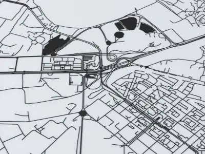 Baku Road Network and Streets 3D model