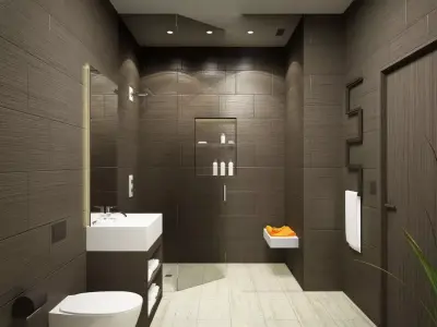 Bathroom floor plan of 3D model