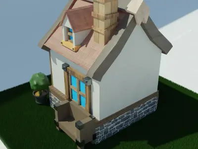 HandPainted Fantasy House Low-poly 3D model