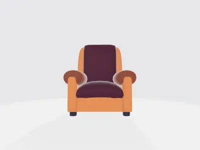Free couch for game  Free low-poly 3D model