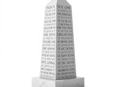 Marble Obelisk Engraved model pack Low-poly 3D model