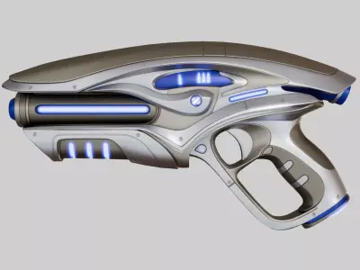 Sci-Fi Blaster Low-poly 3D model