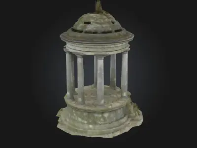 Ancient Stone Pavilion  Serenity in Weathered Stone 3D model