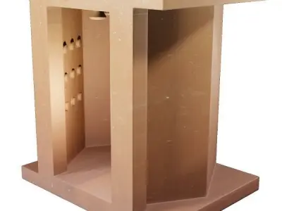 Wooden Elevator Toy Low-poly 3D model
