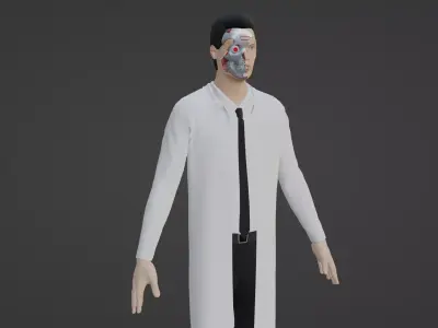 Cyber Doctor - Robot Man Low-poly 3D model