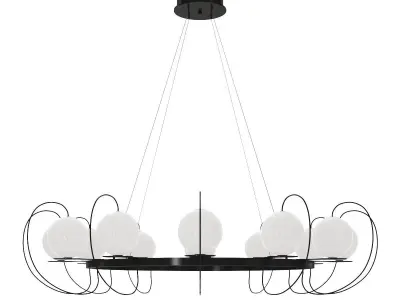 ring-shaped LED chandeliers 3D model