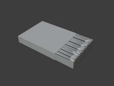 Matchbox 3D model matches in box Free low-poly 3D model