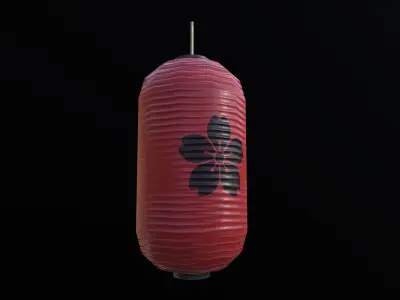 lantern paper hanging Low-poly 3D model