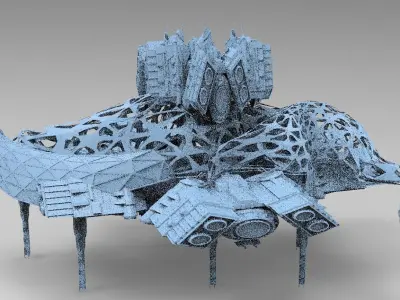 Alien Hybrid base design Exterior 1 3D model
