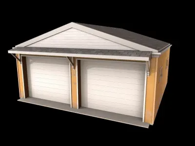 garage Low-poly 3D model 2