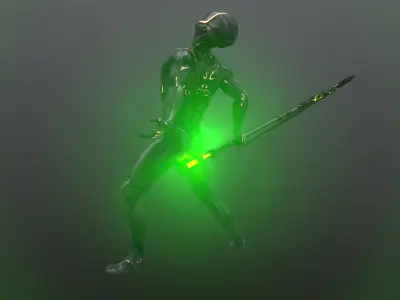 SCI-FI RAPTOR SCYTHE Low-poly 3D model