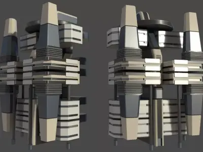 Sci fi Building - VR Low-poly 3D model