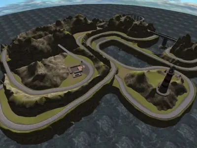 Coast Landscape Low-poly 3D model