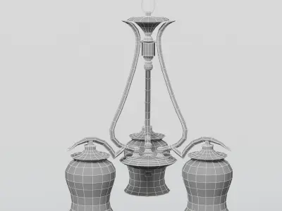 Light Bronze Chandelier 3D model