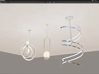 Modern lights Low-poly 3D model