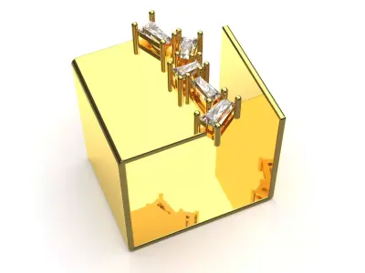 Architectural Diamond Gold STL Ring jr00185 3D print model