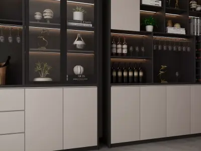 Wine cabinet Rack Cellar 3D model