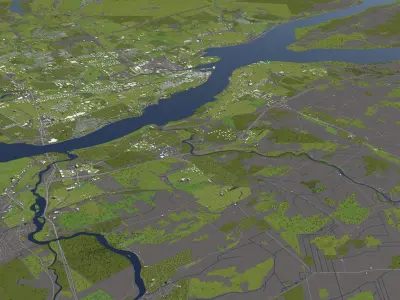 Quebec Canada 50x50km 3D City Map 3D model