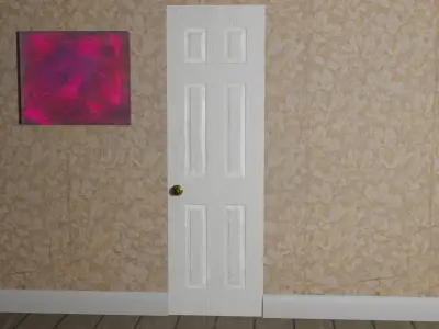 Worn White Door Low-poly 3D model
