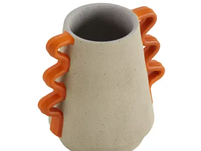 Orange and White Vase 3D model