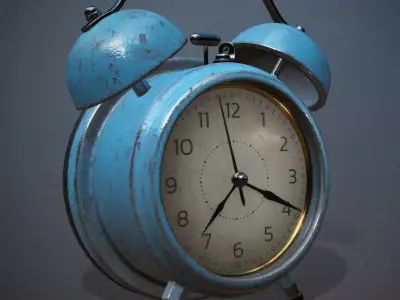 ancient alarm clock Low-poly 3D model