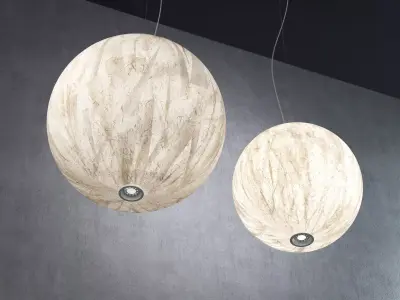 Moon pendant light with oval shape 3D model
