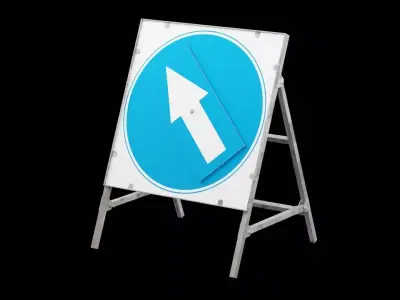 Arrow Street Sign Low-poly 3D model