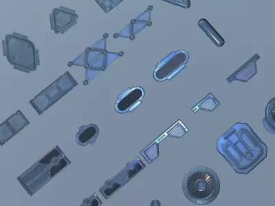 Sci-fi Meshes and Textures pack 3D model