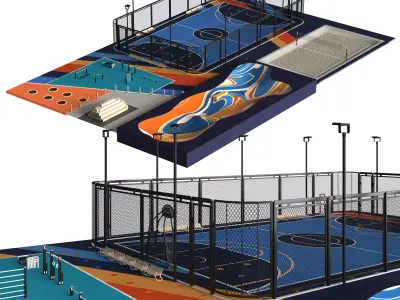 Urban Multi-Functional Sports Complex 3D Model 3D model