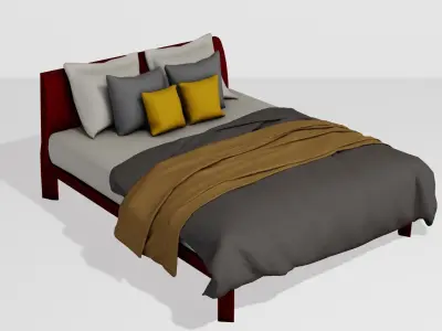 Noobist - Bed - cabighta Low-poly 3D model