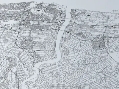 Niigata Road Network and Streets 3D model