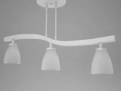 lamp06 light fixture with three glass shades 3D model