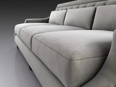 Cambridge sofa with tufted back and arms 3D model