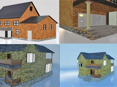 City House 2 3d exterior Models Low-poly 3D model