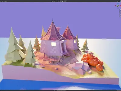 Isometric House  Low-poly 3D model