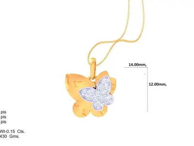 Kids Butterfly Pendants 3dm STL OBJ FBX Renders Details 3D print model