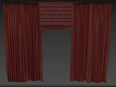 Curtains with Roman curtain  V-ray and Corona 3D model