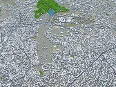 Ibadan Nigeria 40km Low-poly 3D model