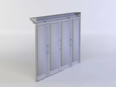 Door with metal bars Low-poly 3D model
