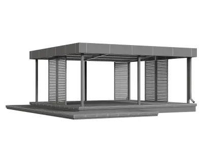 Gazebo scene outdoor 3D model