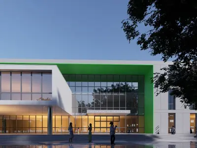 realistic university Low-poly 3D model