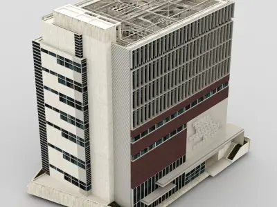 Tamura building Low-poly 3D model