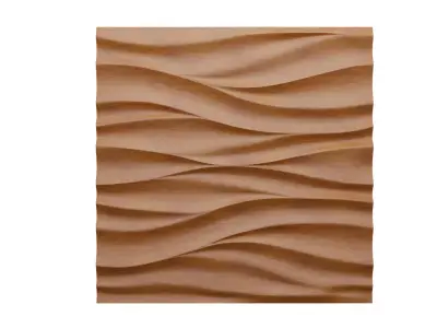 3D Panel wooden wall with waves 3D model