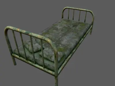 old bed Low-poly 3D model